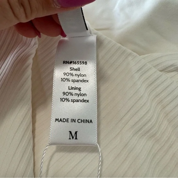 Andie Swim the Asbury Rib One Piece Swimsuit‎ NWT size Medium in Coco High Neck - Picture 7 of 9